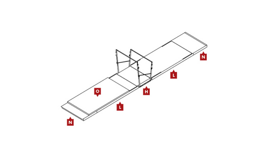 FIG Competition Uneven Bars Landing Mat Configuration